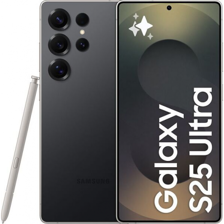 Samsung Galaxy S25 Ultra - 5G smartphone - dual-SIM - RAM 12 GB / Internal Memory 256 GB - OLED display - 6.9" - 3120 x 1440 pixels (120 Hz) - 4x rear cameras 200 MP, 50 MP, 50 MP, 10 MP - front camera 12 MP - titanium black - 0