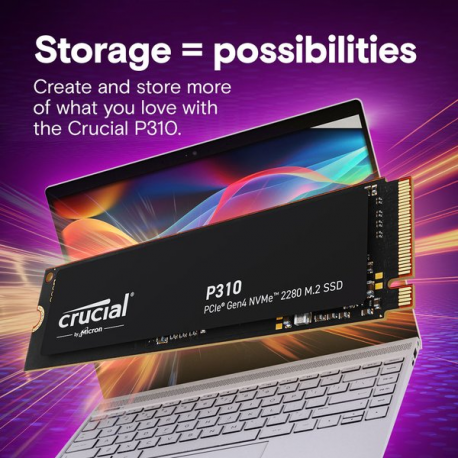 Crucial P310 - SSD - 1 TB - internal - M.2 2280 - PCIe 4.0 x4 (NVMe) - 1