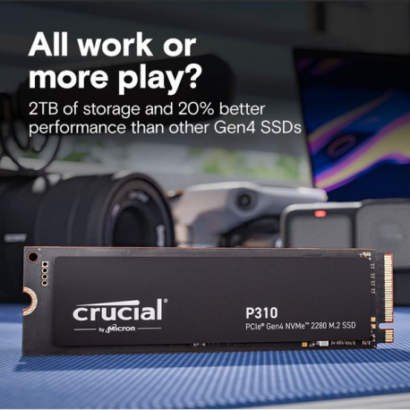 Crucial P310 - SSD - 1 TB - internal - M.2 2280 - PCIe 4.0 x4 (NVMe) - 2