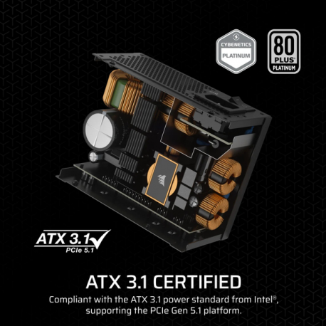 CORSAIR SF Series SF1000 - Power supply (internal) - ATX12V 3.1/ EPS12V - 80 PLUS Platinum - AC 100-240 V - 1000 Watt - Europe - 13