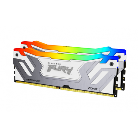 Kingston FURY Renegade RGB - DDR5 - kit - 48 GB: 2 x 24 GB - DIMM 288-pin - 4200 MHz / PC5-67200 - CL40 - 1.45 V - unbuffered - on-die ECC - white & silver - 0