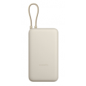 Xiaomi PB2030MI - Power bank - integrated cable - 20000 mAh - 75.48 Wh - 33 Watt - 3 A - Fast Charge - 3 output connectors (24 pin USB-C, USB) - tan