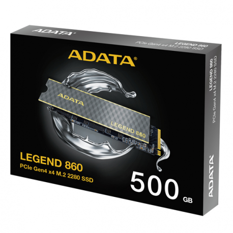 ADATA Legend 860 - SSD - 500 GB - internal - M.2 2280 - PCIe 4.0 x4 (NVMe) - integrated heatsink - 10