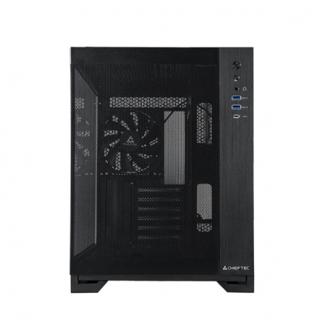 Chieftec Visio Air - Tower - ATX - windowed side panel (tempered glass) - no power supply (ATX) - black - USB / Audio - 3