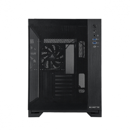 Chieftec Visio Air - Tower - ATX - windowed side panel (tempered glass) - no power supply (ATX) - black - USB / Audio - 9