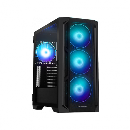 Chieftec APEX LUMO - Tower - extended ATX - windowed side panel (tempered glass) - no power supply (ATX) - black - USB / Audio - 26