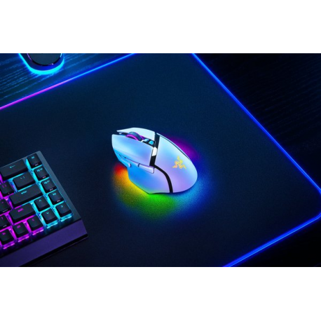 Razer Basilisk V3 pro 35K - Mouse - ergonomic - right-handed - optical - 11 buttons - wireless, wired - Bluetooth, USB-C, 2.4 GHz - USB wireless receiver - white - 1