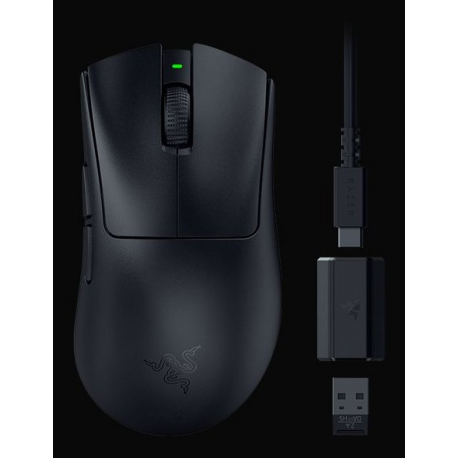 Razer DeathAdder V3 HyperSpeed - Mouse - ergonomic - right-handed - optical - 5 buttons - wireless, wired - 2.4 GHz - USB wireless receiver - 3