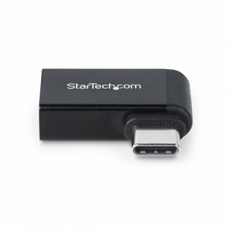StarTech.com Right Angled USB-C to USB-A Adapter, USB 5Gbps, Compact USB-C Male to USB-A Female Adapter, Metal Housing, M / F - USB adapter - 24 pin USB-C (M) right-angled to USB (F) - USB 3.2 Gen 1 - 5 V - 3 A - passive, up to 5 Gbps data transfer rate - black - 2