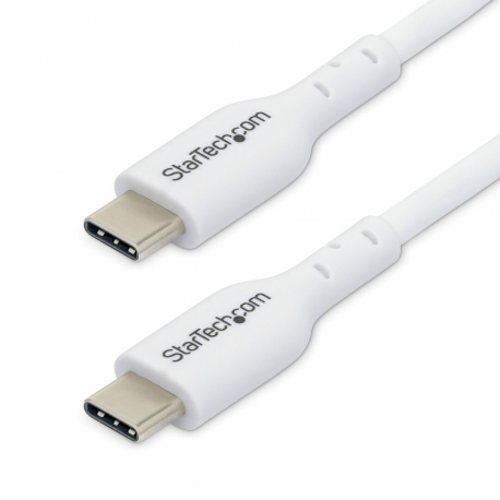 StarTech.com 3.3ft (1m) USB-C Charging Cable, Charge & Sync, 60W (3A) PD, USB 2.0 Laptop Charger Cable - White USB C Charging Cord - USB cable - 24 pin USB-C (M) to 24 pin USB-C (M) - USB 2.0 - 3 A - 1 m - USB Power Delivery (60W), Power Delivery 2.0 support, passive, halogen-free - white - 0