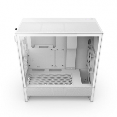 NZXT H series H5 Flow - Mid tower - extended ATX - windowed side panel (tempered glass) - no power supply - white - USB / Audio - 2