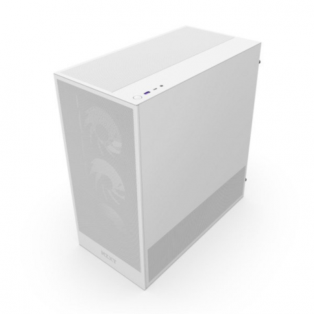 NZXT H series H5 Flow RGB - Mid tower - extended ATX - windowed side panel (tempered glass) - no power supply - white - USB / Audio - 3
