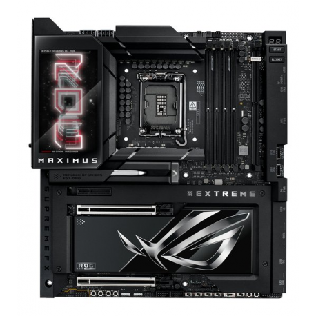 ASUS ROG MAXIMUS Z890 EXTREME - Motherboard - ATX - LGA1851 Socket - Z890 Chipset - USB4, USB 3.2 Gen 1, USB-C 3.2 Gen2, USB 3.2 Gen 2 - Wi-Fi 7, Bluetooth, 10 Gigabit LAN - onboard graphics (CPU required) - HD Audio (8-channel) - 0