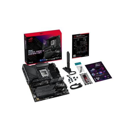 ASUS ROG STRIX Z890-E GAMING WIFI - Motherboard - ATX - LGA1851 Socket - Z890 Chipset - USB-C 3.2 Gen 2x2, USB 3.2 Gen 1, USB 3.2 Gen 2, USB-C 3.2 Gen2, USB4 - 5 Gigabit Ethernet, Wi-Fi 7, Bluetooth - onboard graphics (CPU required) - HD Audio (8-channel) - 6