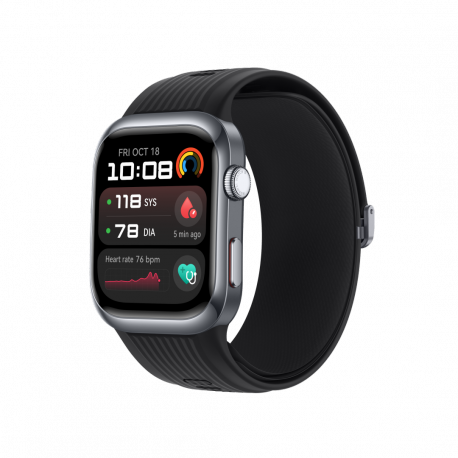 Huawei Watch D2 - Aluminium alloy - smart watch with strap - fluoroelastomer - wrist size: 161-210 mm - display 1.82" - Bluetooth, NFC - 40 g - black - 1