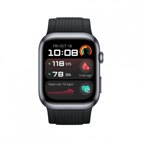 Huawei Watch D2 - Aluminium alloy - smart watch with strap - fluoroelastomer - wrist size: 161-210 mm - display 1.82" - Bluetooth, NFC - 40 g - black - 8