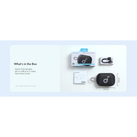 Soundcore Select 4 Go - Speaker - for portable use - wireless - Bluetooth - App-controlled - 5 Watt - black - 5