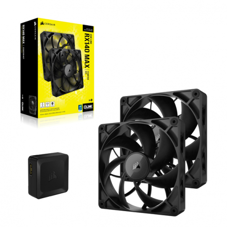 CORSAIR iCUE Link RX140 MAX Starter Kit - Case fan - 140 mm (pack of 2) - 1