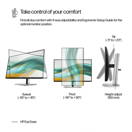 HP 524pf - Series 5 Pro - LED monitor - 24" (23.8" viewable) - 1920 x 1080 Full HD (1080p) @ 100 Hz - IPS - 350 cd / m² - 1500:1 - 5 ms - HDMI, DisplayPort - silver (stand), jet black - 9