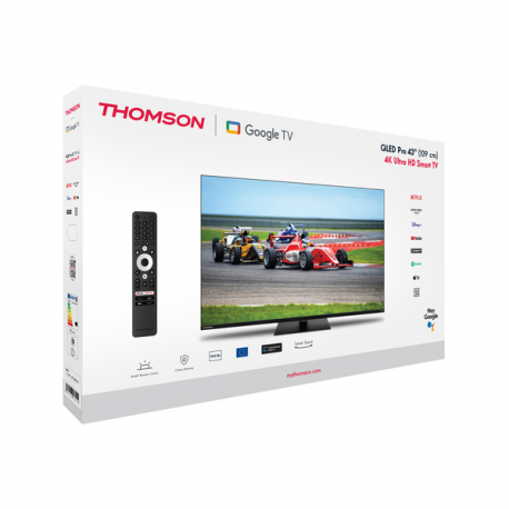 Thomson 43QG7C14 - 43" Diagonal Class LED-backlit LCD TV - QLED Pro - Smart TV - Google TV - 4K UHD (2160p) 3840 x 2160 - HDR - Direct LED, Quantum Dot - black - 13