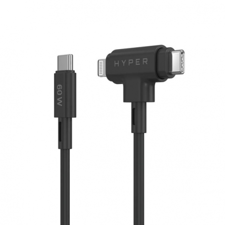 HyperJuice - Lightning cable - 24 pin USB-C male to Lightning, 24 pin USB-C male - 1.5 m - black - 2