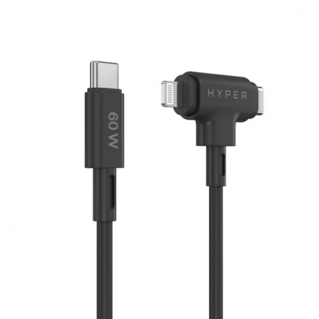 HyperJuice - Lightning cable - 24 pin USB-C male to Lightning, 24 pin USB-C male - 1.5 m - black - 3