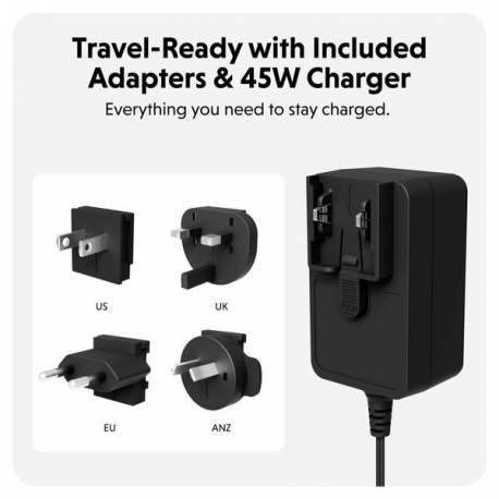 Targus HyperJuice Next - Wireless charging stand - 4-in-1 + AC power adapter - 15 Watt - 3 A - Fast Charge - 4 output connectors - white - 1