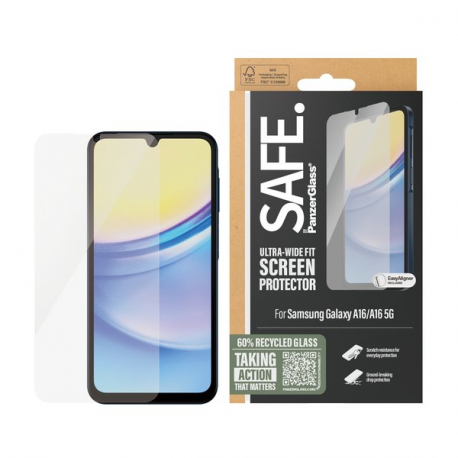 SAFE. by PanzerGlass - Screen protector for mobile phone - ultra-wide fit - glass - for Samsung Galaxy A15, A15 5G - 3