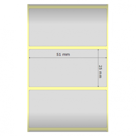 Zebra Z-Ultimate 3000T - Polyester - glossy - permanent acrylic adhesive - coated - 5.16 mil - silver - 25.4 x 50.8 mm 30960 label(s) (12 roll(s) x 2580) labels - for Zebra DA402, GX420; GK Series GK420; G-Series GC420; TLP 2722, 28XX, 3742, 38XX - 1
