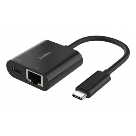 Belkin CONNECT - Network adapter - USB-C - Gigabit Ethernet x 1 + USB-C (power only) x 1 - 0