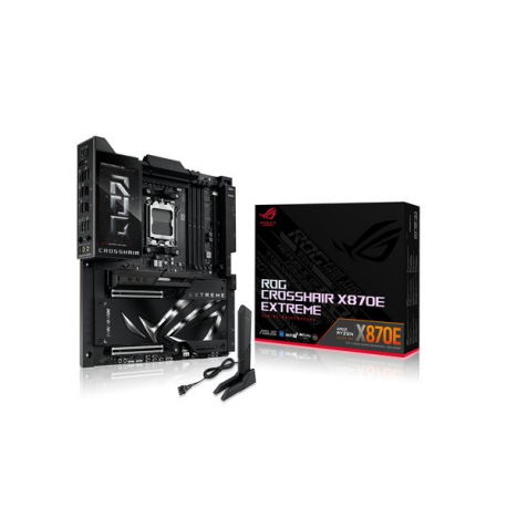 ASUS ROG CROSSHAIR X870E EXTREME - Motherboard - ATX - Socket AM5 - AMD X870E Chipset - USB4, USB-C 3.2 Gen2, USB 3.2 Gen 2, USB-C 3.2 Gen 2x2, USB 3.2 Gen 1 - Wi-Fi 7, Bluetooth, 5 Gigabit Ethernet, 10 Gigabit LAN - onboard graphics (CPU required) - HD Audio (8-channel) - 15