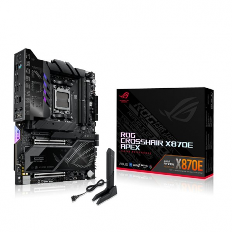 ASUS ROG CROSSHAIR X870E APEX - Motherboard - ATX - Socket AM5 - AMD X870E Chipset - USB4, USB-C 3.2 Gen2, USB 3.2 Gen 2, USB 3.2 Gen 1, USB-C 3.2 Gen 2x2 - Wi-Fi 7, Bluetooth, 5 Gigabit Ethernet - onboard graphics (CPU required) - HD Audio (8-channel) - 2