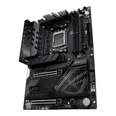 ASUS ROG CROSSHAIR X870E APEX - Motherboard - ATX - Socket AM5 - AMD X870E Chipset - USB4, USB-C 3.2 Gen2, USB 3.2 Gen 2, USB 3.2 Gen 1, USB-C 3.2 Gen 2x2 - Wi-Fi 7, Bluetooth, 5 Gigabit Ethernet - onboard graphics (CPU required) - HD Audio (8-channel) - 16