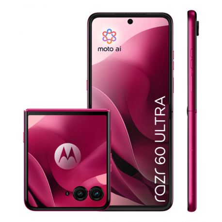 Motorola RAZR 60 Ultra - 5G smartphone - dual-SIM - RAM 16 GB  /  Internal Memory 512 GB - pOLED display - 7" - 2992 x 1224 pixels (165 Hz) - 2x rear cameras 50 MP, 50 MP - front camera 50 MP - pantone cabaret - 32