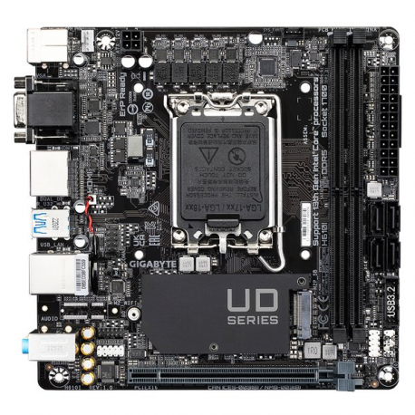 Gigabyte H610I - 1.0 - motherboard - mini ITX - LGA1700 Socket - H610 Chipset - USB 3.2 Gen 1 - Gigabit LAN - onboard graphics (CPU required) - HD Audio (8-channel) - 2
