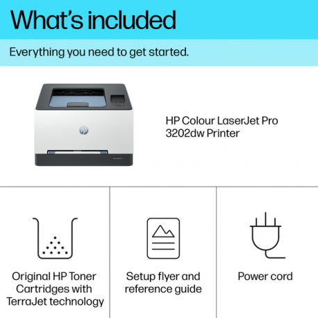 HP Color LaserJet Pro 3202dw - Printer - colour - Duplex - laser - A4 / Legal - 600 x 600 dpi - up to 25 ppm (mono) / up to 25 ppm (colour) - capacity: 251 sheets - USB 2.0, Gigabit LAN, Wi-Fi(ac) - 1