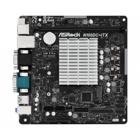 ASRock N100DC-ITX - Motherboard - mini ITX - Intel N-series N100 - Gigabit LAN - onboard graphics - HD Audio (8-channel) - 1