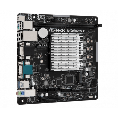 ASRock N100DC-ITX - Motherboard - mini ITX - Intel N-series N100 - Gigabit LAN - onboard graphics - HD Audio (8-channel) - 3