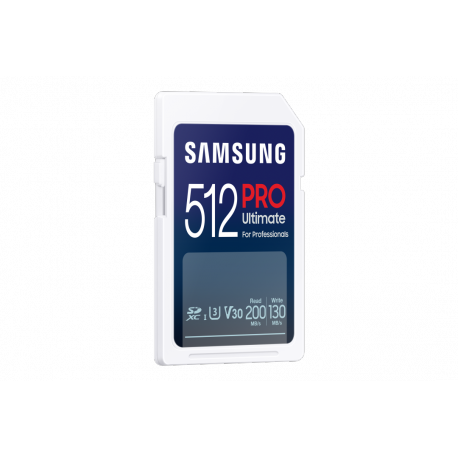 Samsung PRO Ultimate MB-SY512S - Flash memory card - 512 GB - Video Class V30  /  UHS-I U3 - SDXC UHS-I - white - 1