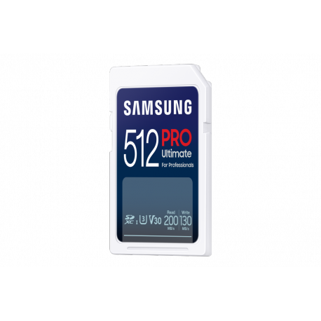 Samsung PRO Ultimate MB-SY512S - Flash memory card - 512 GB - Video Class V30  /  UHS-I U3 - SDXC UHS-I - white - 2