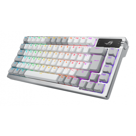 ASUS ROG Azoth - Keyboard - 75%, hot-swappable - with OLED display - backlit - wireless - 2.4 GHz, Bluetooth 5.1, USB 2.0 - key switch: ROG NX - gun metal - 2