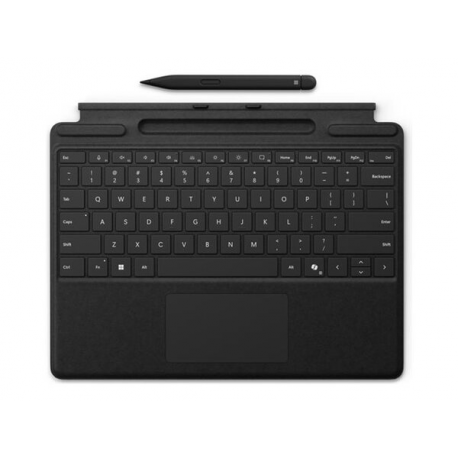 Microsoft Surface Pro Keyboard - Keyboard - with trackpad, accelerometer, Surface Slim Pen 2 storage and charging tray - QWERTY - Nordic - black - with Slim Pen 2 - for Surface Pro 10 for Business - 0