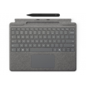 Microsoft Surface Pro Keyboard - Keyboard - with trackpad, accelerometer, Surface Slim Pen 2 storage and charging tray - QWERTY - Nordic - platinum - with Slim Pen 2 - for Surface Pro 10, Pro 11, Pro 8, Pro 9, Pro Copilot+ PC, Pro Copilot+ PC for Business