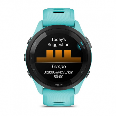 Garmin Forerunner 265 - 46 mm - aqua - smart watch with strap - wrist size: 135-205 mm - display 1.3" - 8 GB - Bluetooth, Wi-Fi, ANT+ - 47 g - 3