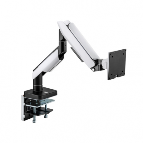 LogiLink - Mounting kit (articulating arm, grommet clamp, clamp mounting base) - Gas Spring - for LCD display /  curved LCD display - gaming - plastic, aluminium, steel - matte black, greyish white - screen size: 17"-49" - desk-mountable - 0