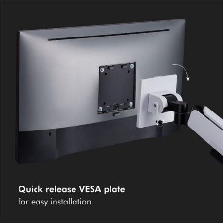 LogiLink - Mounting kit (articulating arm, grommet clamp, clamp mounting base) - Gas Spring - for LCD display /  curved LCD display - gaming - plastic, aluminium, steel - matte black, greyish white - screen size: 17"-49" - desk-mountable - 5