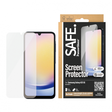 SAFE. by PanzerGlass - Screen protector for mobile phone - ultra-wide fit w. EasyAligner - glass - for Samsung Galaxy A25 - 3