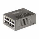 StarTech.com 4-Port Multi-Gigabit PoE++ Injector, 5 / 2.5G Ethernet (NBASE-T), PoE / PoE+ / PoE++ (802.3af / 802.3at / 802.3bt), 160Watts Power Budget, Wall / DIN Rail Mountable - Unmanaged, For IP Cameras / Wireless APs / POSs (AS445C-POE-INJECTOR) - PoE injector (DIN rail mountable  /  wall) - 160 Watt - output connectors: 4 - black - TAA Compliant