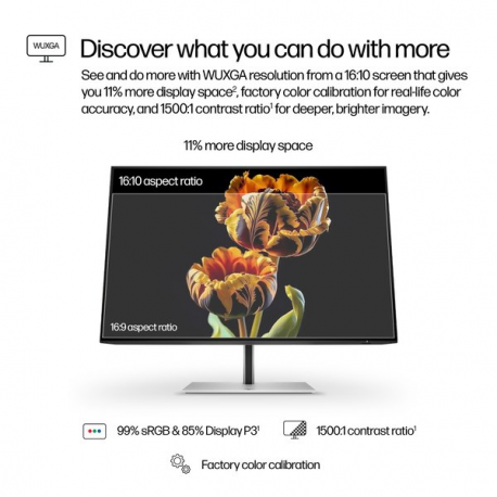 HP 724pn - Series 7 Pro - LED monitor - 24" - 1920 x 1200 WUXGA @ 100 Hz - IPS - 350 cd / m² - 1500:1 - 5 ms - HDMI, DisplayPort - black, silver - 3