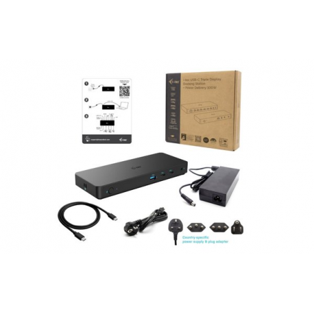 i-Tec - Docking station - USB-C 3.2 Gen 2 / Thunderbolt 3 / Thunderbolt 4 - HDMI, 2 x DP - GigE - 100 Watt - Europe - 2